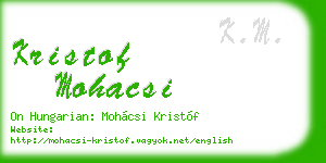kristof mohacsi business card