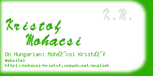 kristof mohacsi business card